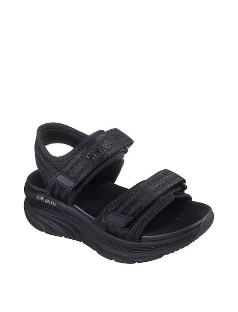 Жіночі сандалі Skechers D'Lux Walker тканинні чорні - фото 4 - Miraton
