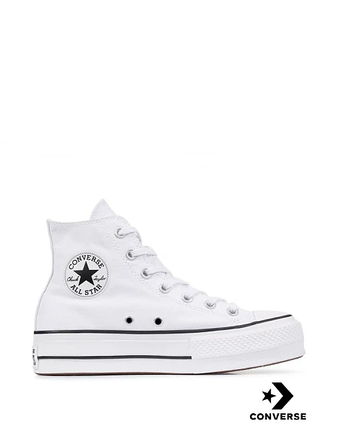 Жіночі кеди Converse Chuck Taylor All Star Platform High Top тканинні білі - фото 1 - Miraton