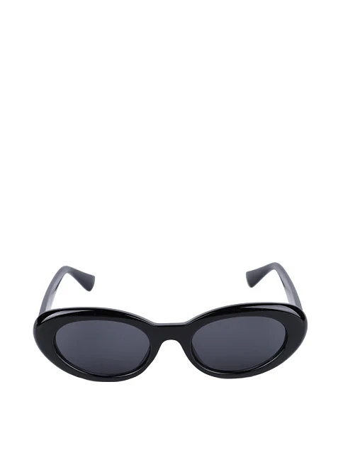 Солнцезащитные очки овальные в черной оправе - фото 1 - Miraton