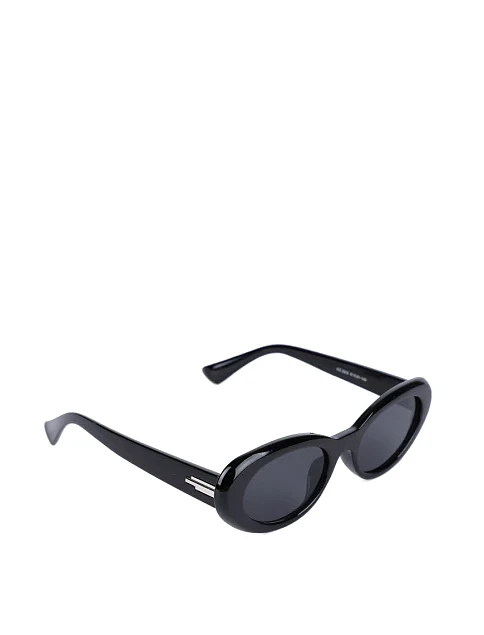 Солнцезащитные очки овальные в черной оправе - фото 2 - Miraton