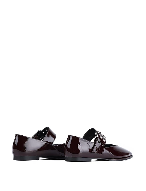 Женские балетки MIRATON лаковые бордовые - фото 4 - Miraton