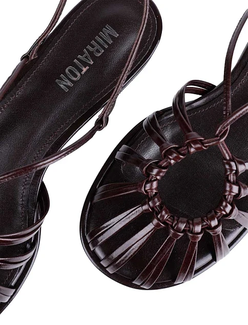 Женские сандалии MIRATON кожаные коричневые - фото 6 - Miraton