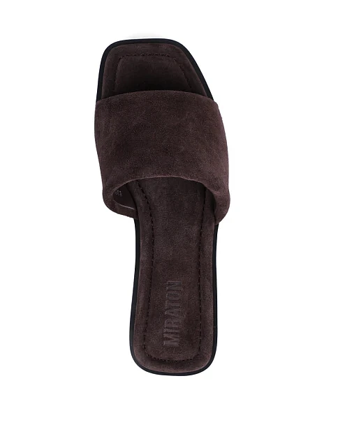 Женские шлепанцы MIRATON велюровые коричневые - фото 4 - Miraton