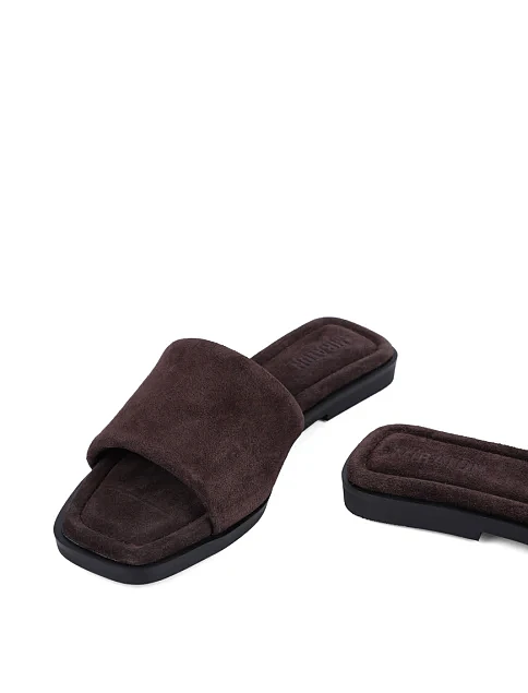 Женские шлепанцы MIRATON велюровые коричневые - фото 5 - Miraton