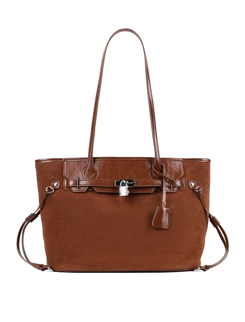 Женская сумка тоут MIRATON замшевая оранжевая - фото 1 - Miraton