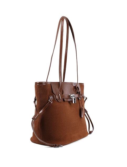 Женская сумка тоут MIRATON замшевая оранжевая - фото 2 - Miraton