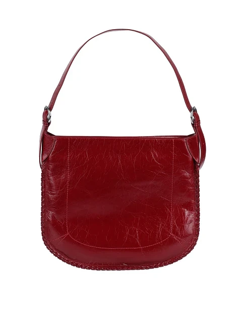 Женская сумка хобо MIRATON кожаная бордовая - фото 1 - Miraton