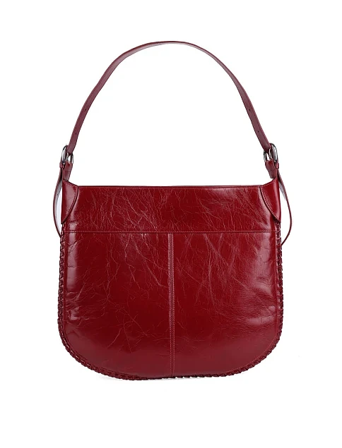 Женская сумка хобо MIRATON кожаная бордовая - фото 4 - Miraton