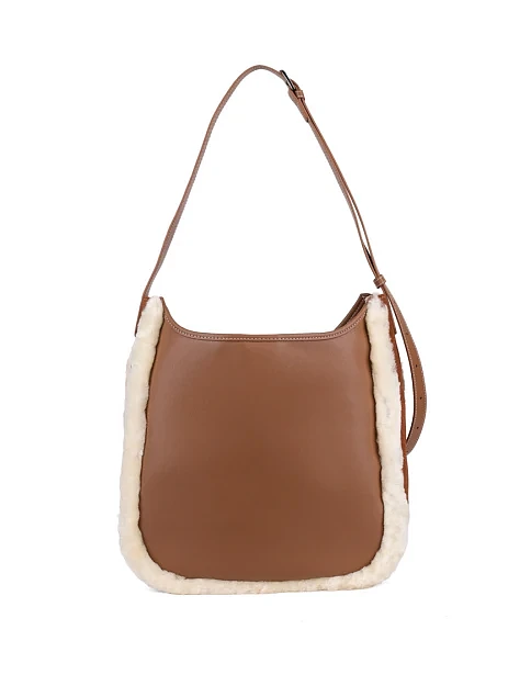 Женская сумка хобо MIRATON замшевая коричневая - фото 4 - Miraton