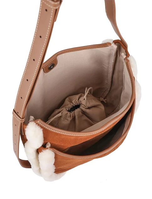 Женская сумка хобо MIRATON замшевая коричневая - фото 5 - Miraton