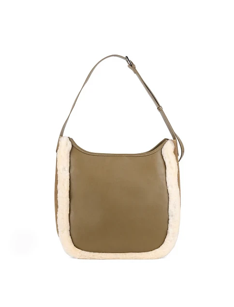 Женская сумка хобо MIRATON замшевая зеленая - фото 4 - Miraton