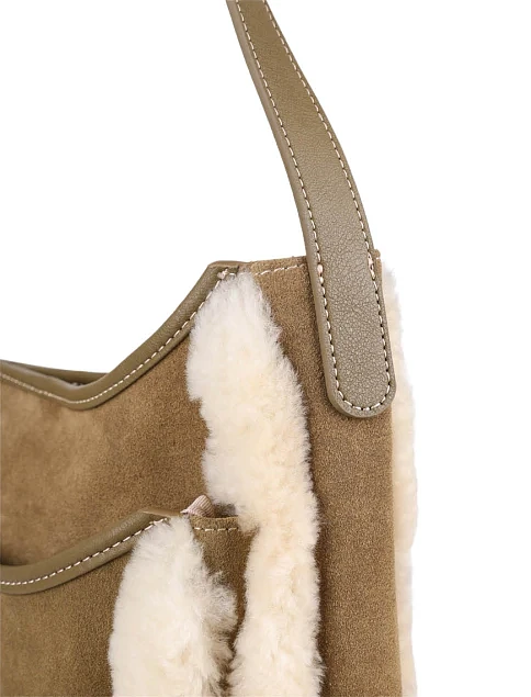 Женская сумка хобо MIRATON замшевая зеленая - фото 5 - Miraton