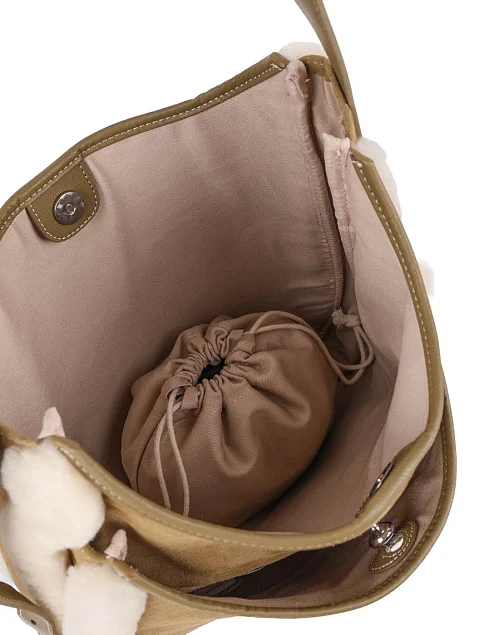 Женская сумка хобо MIRATON замшевая зеленая - фото 6 - Miraton