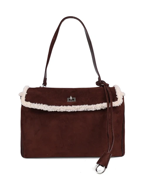 Женская сумка тоут MIRATON замшевая коричневая - фото 1 - Miraton