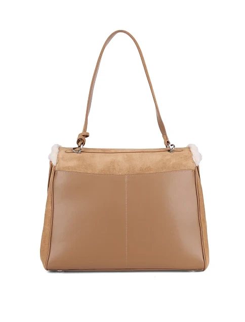 Женская сумка тоут MIRATON замшевая бежевая - фото 4 - Miraton