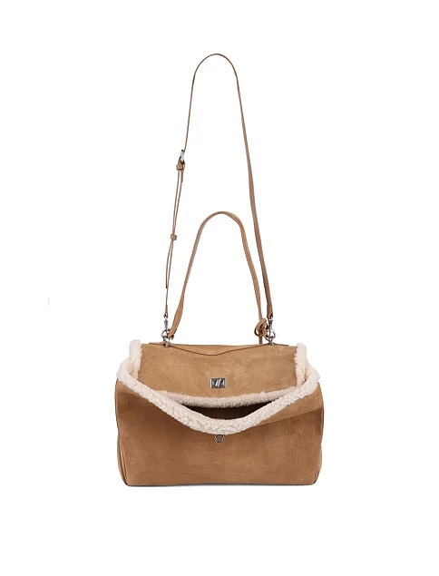 Женская сумка тоут MIRATON замшевая бежевая - фото 7 - Miraton