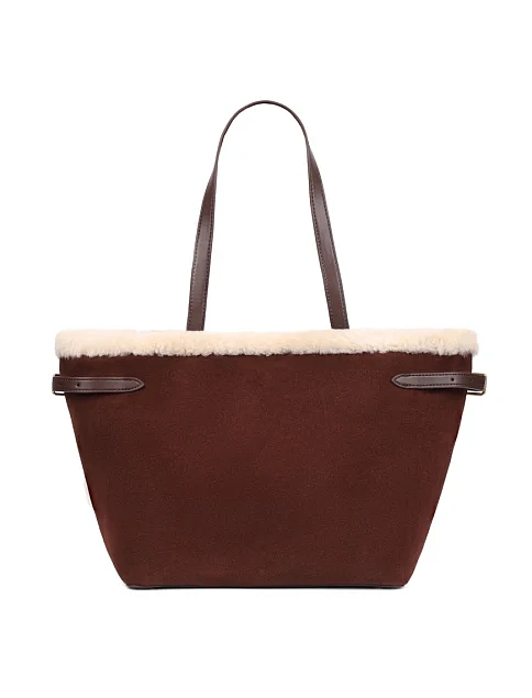 Женская сумка шоппер замшевая коричневая - фото 1 - Miraton