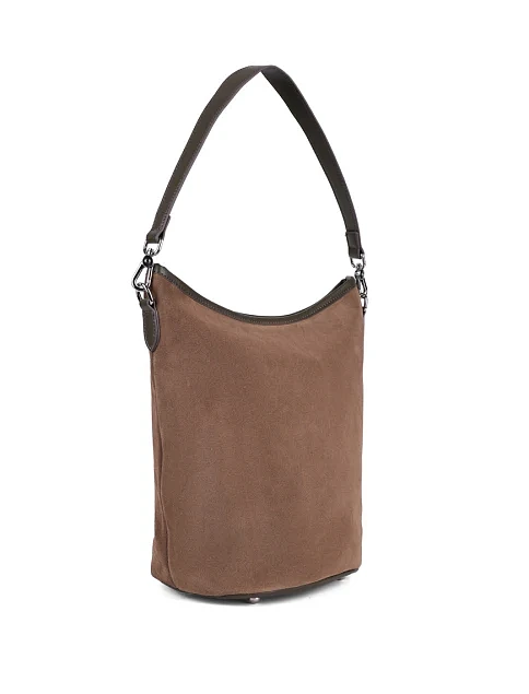 Женская сумка хобо MIRATON замшевая зеленая - фото 2 - Miraton