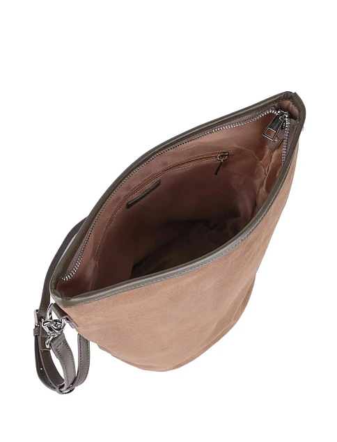 Женская сумка хобо MIRATON замшевая зеленая - фото 5 - Miraton