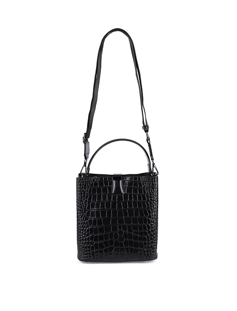 Жіноча сумка тоут MIRATON шкіряна чорна - фото 7 - Miraton