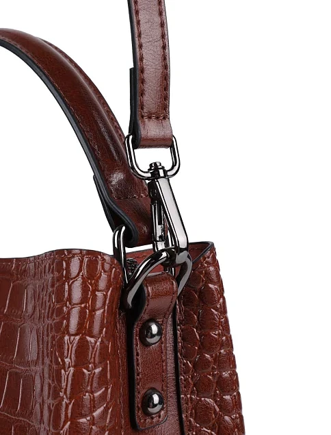 Женская сумка тоут MIRATON кожаная коричневая - фото 4 - Miraton