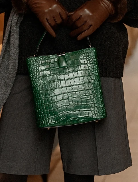 Женская сумка тоут MIRATON кожаная зеленая - фото 2 - Miraton