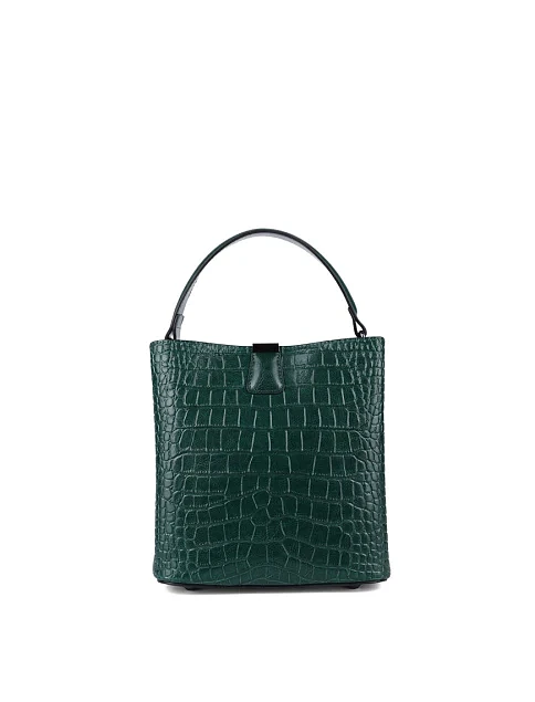 Женская сумка тоут MIRATON кожаная зеленая - фото 4 - Miraton