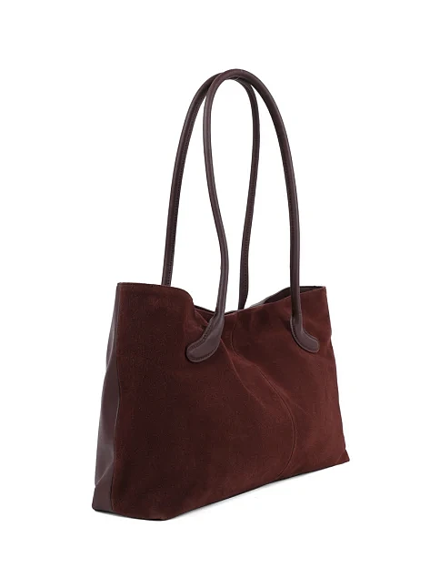 Жіноча сумка через плече MIRATON замшева коричнева - фото 3 - Miraton