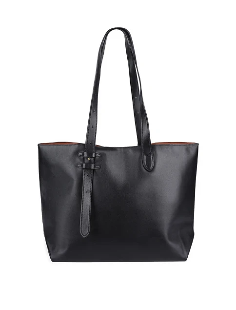 Женская сумка шоппер MIRATON кожаная черная - фото 4 - Miraton