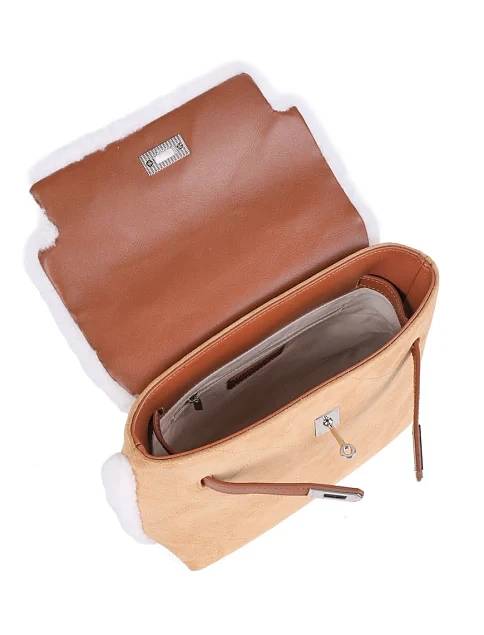 Женская сумка-рюкзак MIRATON замшевая бежевая - фото 5 - Miraton