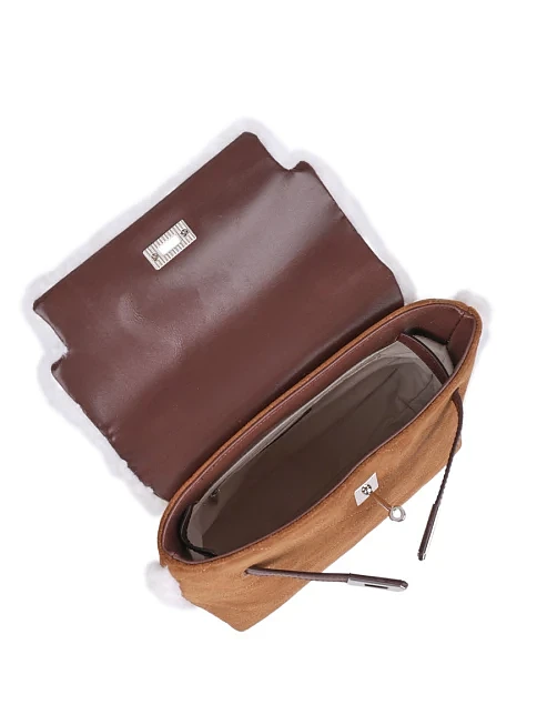 Женская сумка-рюкзак MIRATON замшевая коричневая - фото 6 - Miraton