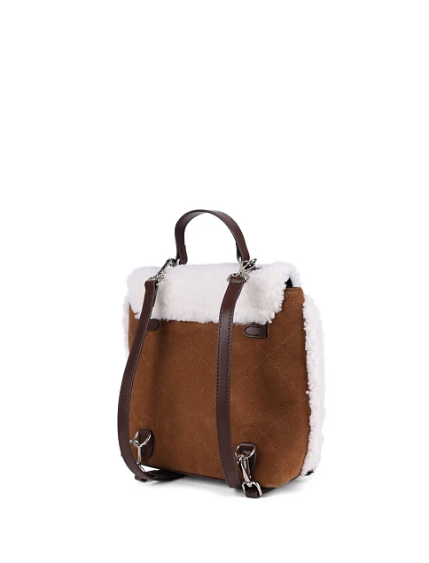 Женская сумка-рюкзак MIRATON замшевая коричневая - фото 7 - Miraton