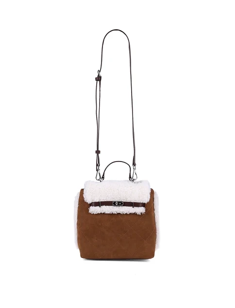 Женская сумка-рюкзак MIRATON замшевая коричневая - фото 8 - Miraton