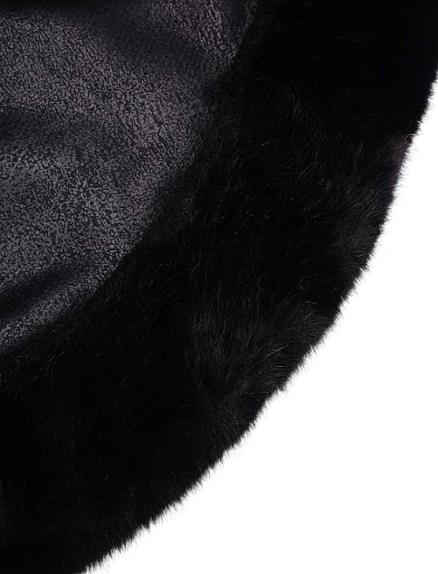 Шапка с мехом черная - фото 3 - Miraton