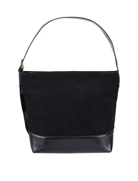 Женская сумка хобо MIRATON замшевая черная - фото 1 - Miraton