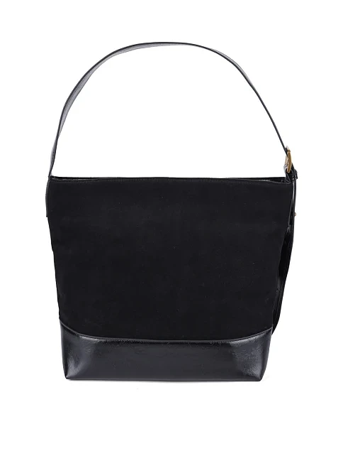 Женская сумка хобо MIRATON замшевая черная - фото 4 - Miraton
