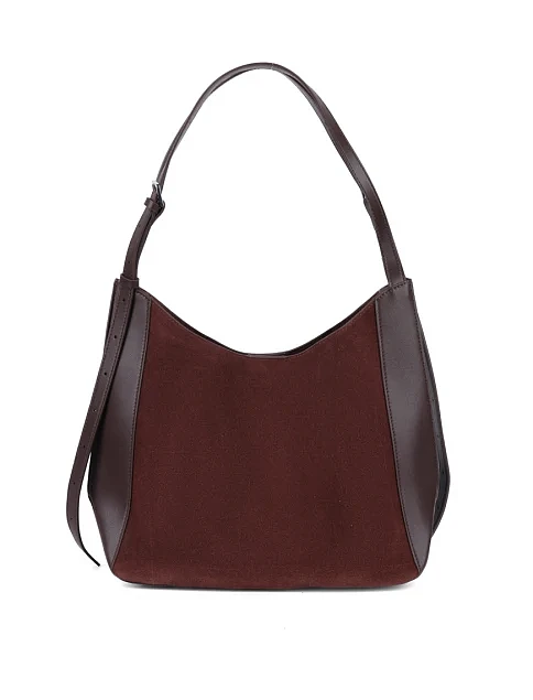 Женская сумка хобо MIRATON замшевая коричневая - фото 1 - Miraton