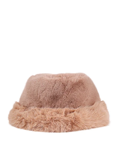 Шапка с мехом бежевая - фото 1 - Miraton