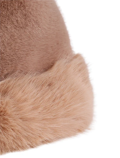 Шапка с мехом бежевая - фото 2 - Miraton
