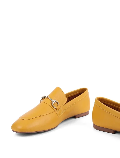 Женские слиперы Attizzare кожаные желтые - фото 2 - Miraton