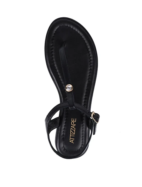 Женские сандалии Attizzare кожаные черные - фото 3 - Miraton