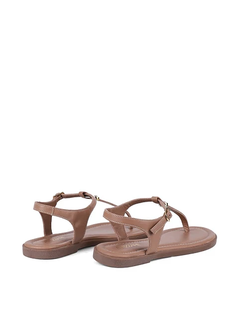 Женские сандалии Attizzare кожаные бежевые - фото 4 - Miraton