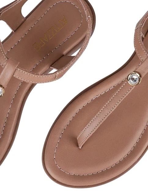 Женские сандалии Attizzare кожаные бежевые - фото 5 - Miraton