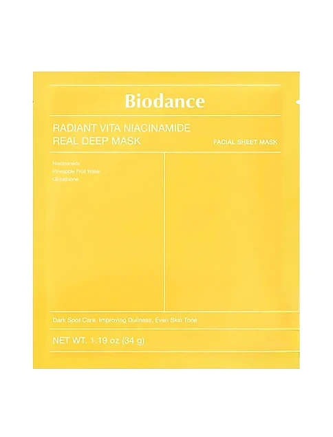 Гідрогелева освітлювальна тканинна маска з вітаміном С, ніацинамідом, екстрактами ананаса, дині Biod - фото 1 - Miraton