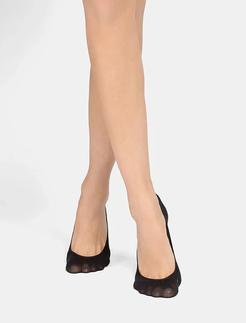 Следы женские хлопковые черные 2 шт. - фото 1 - Miraton