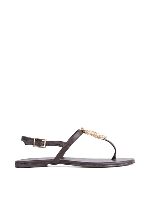 Женские сандалии Attizzare кожаные коричневые - фото 1 - Miraton