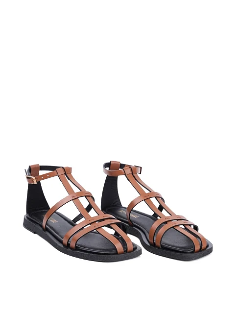 Женские сандалии Attizzare кожаные коричневые - фото 1 - Miraton