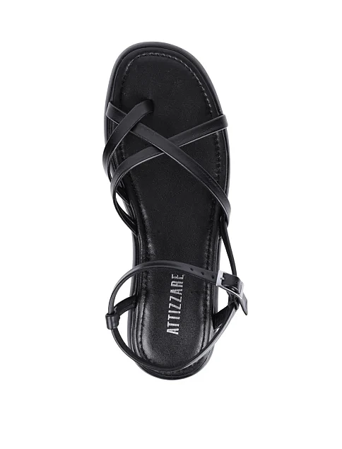 Женские сандалии Attizzare кожаные черные - фото 2 - Miraton