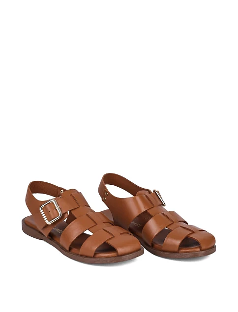 Женские сандалии Attizzare кожаные коричневые - фото 3 - Miraton