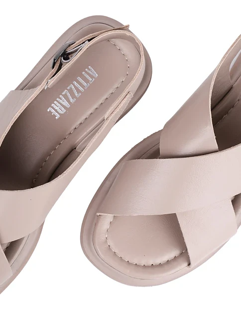 Женские сандалии Attizzare кожаные серые - фото 5 - Miraton